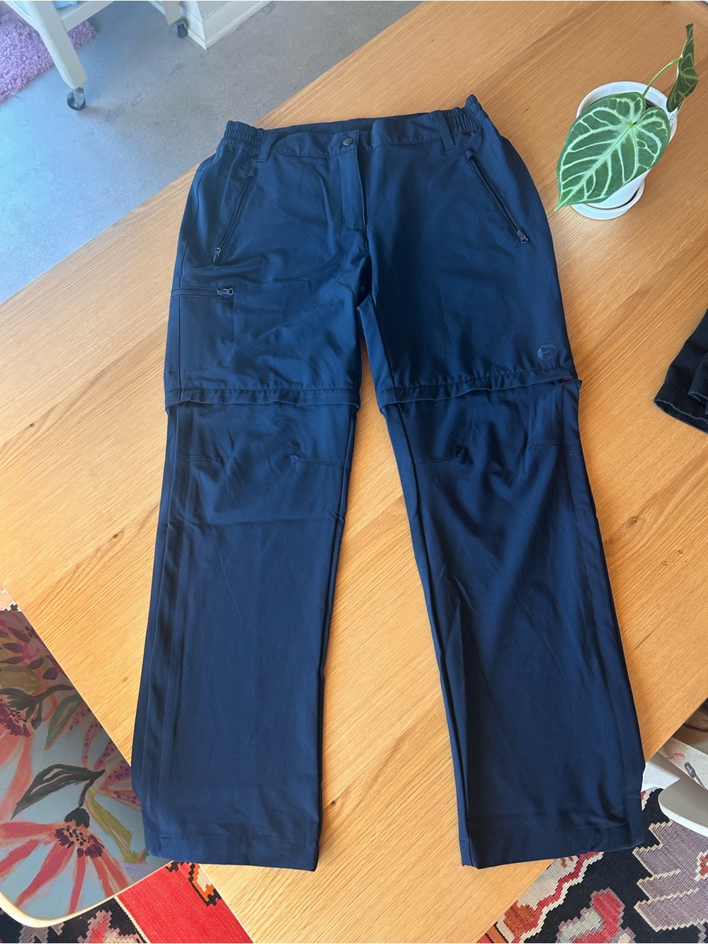 Women’s Convertible Zip-Off Travel Hike Pants - Navy Blue Size 10